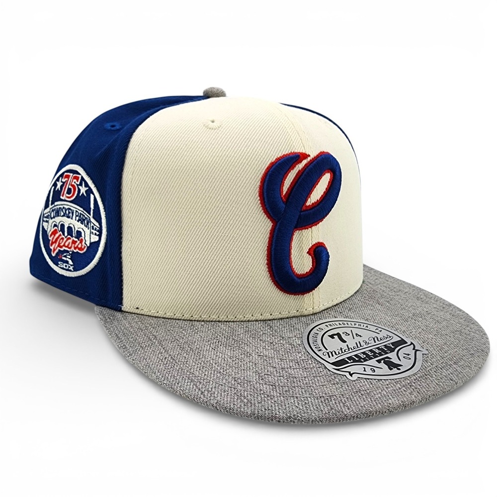 Chicago White Sox Hat Comiskey Park 75 Years Mitchell & Ness Fitted Sz 7 3/4 NEW